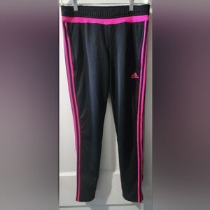 🌸🌷Adidas Women's Black Joggers with Pink Accents